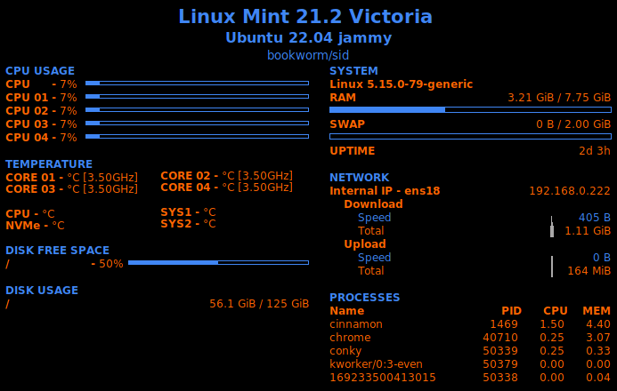 Very basic and simple Conky config