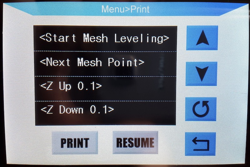 Manual Mesh Bed Leveling