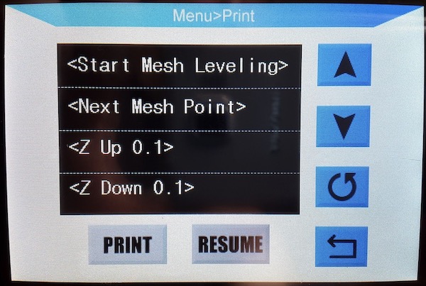 Manual Mesh Bed Leveling